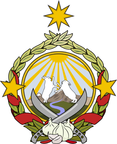 The great seal of the democratic Republic of Tukastan.